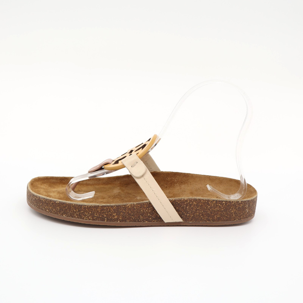 Tory Burch Women's Miller Cloud Sandal Leather Neutral Cork Summer Resort Sz 7 - Picture 4 of 9